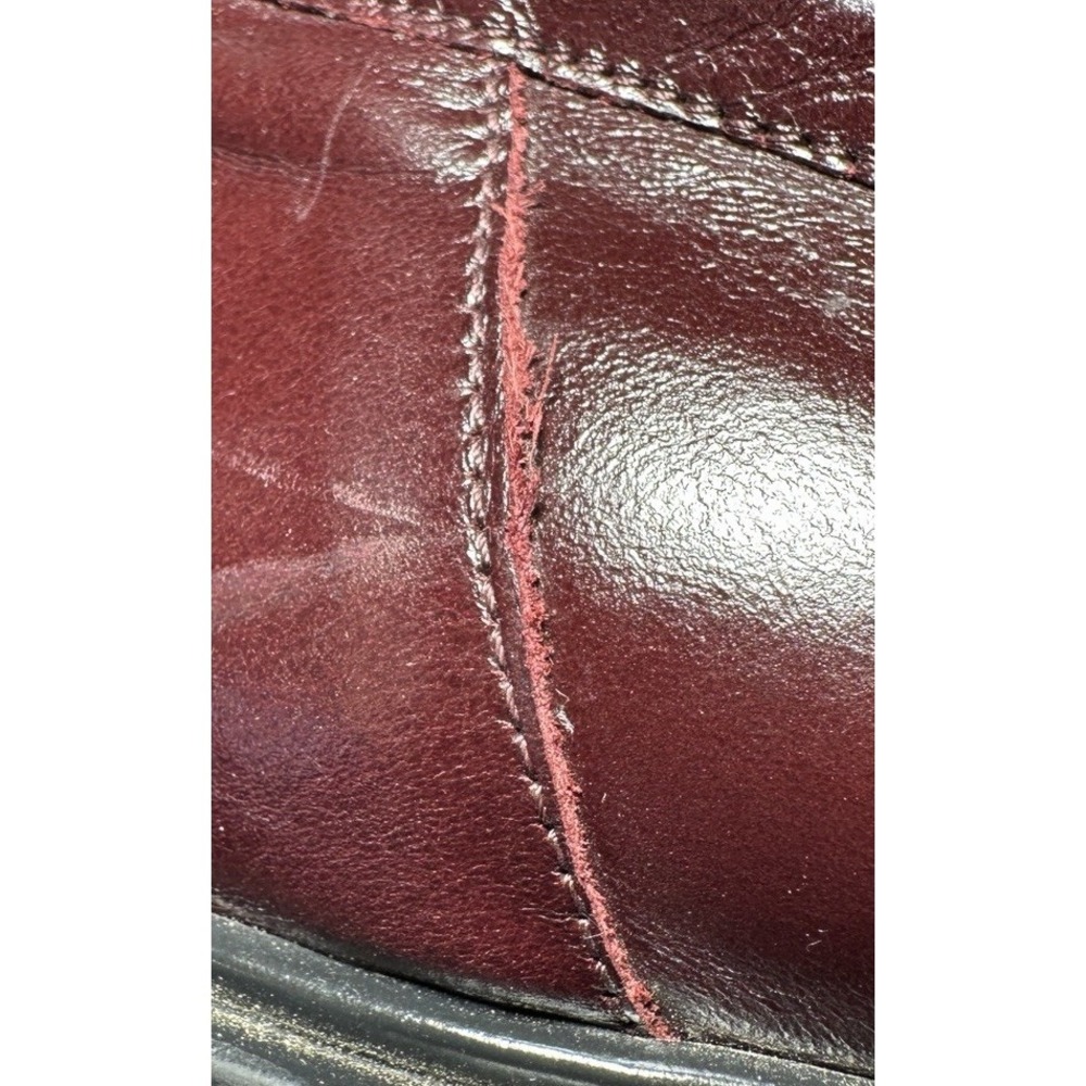 Sézane Albane Loafers Glossy Burgundy Leather Thick Lug Sole Shoes EU 40 US 9 - Picture 13 of 14